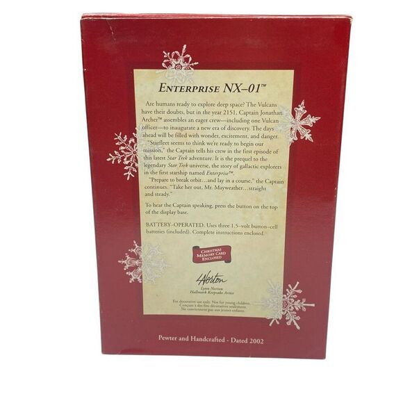 Enterprise NX-01 Hallmark Ornament With Stand 2002 - Picture 2 of 3